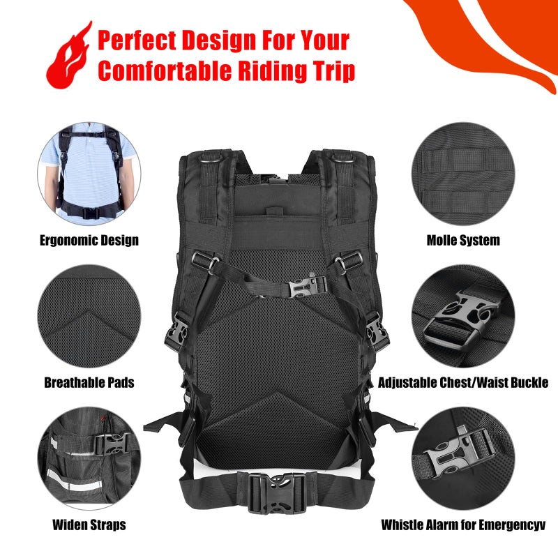 Goldfire Motorcycle Backpack, Large Capacity Cycling Riding Helmet Backpack for Men Women,Waterproof Tactical Helmet Holder/Storage Bag, School Backpack Also Fit Basketball Football Soccer - Image 5